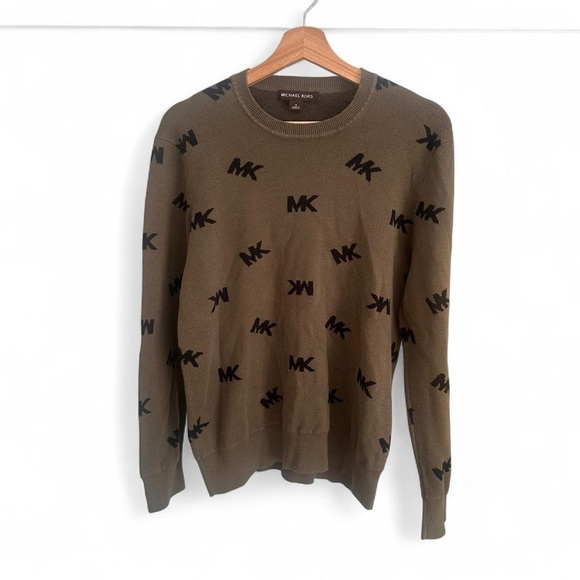 Michael Kors Men's Olive Crewneck Sweater Medium - Picture 1 of 5